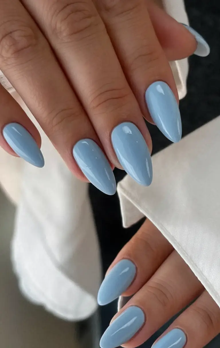 pretty summer nails youll want in 2025 Sky Blue Simplicity