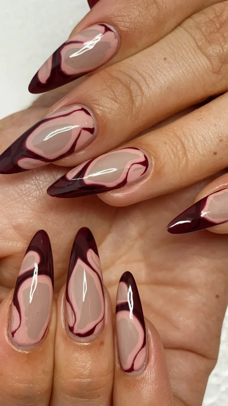 pretty summer nails youll want in 2025 Berry Swirl Abstraction