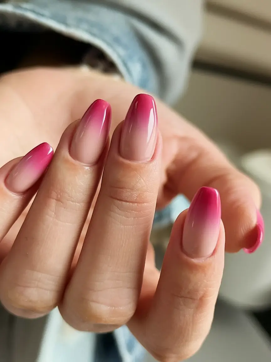 pretty summer nails youll want in 2025 Rosy Ombre Fade