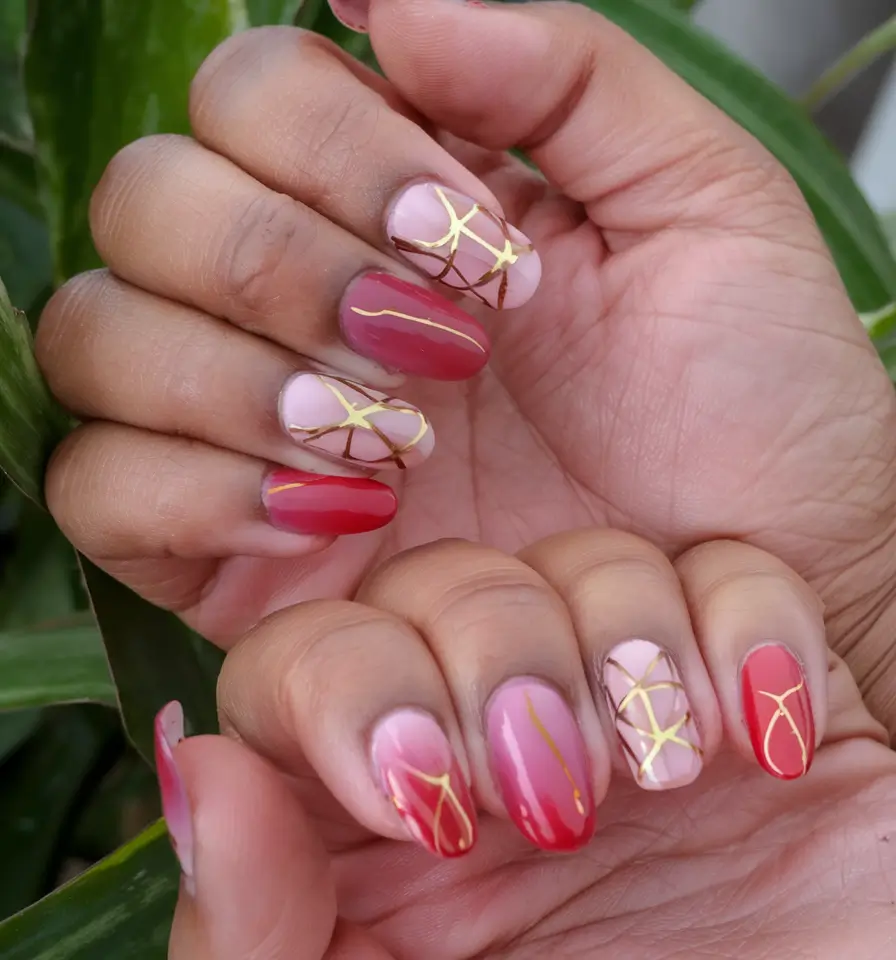 pretty summer nails youll want in 2025 Golden Ribbon Accents