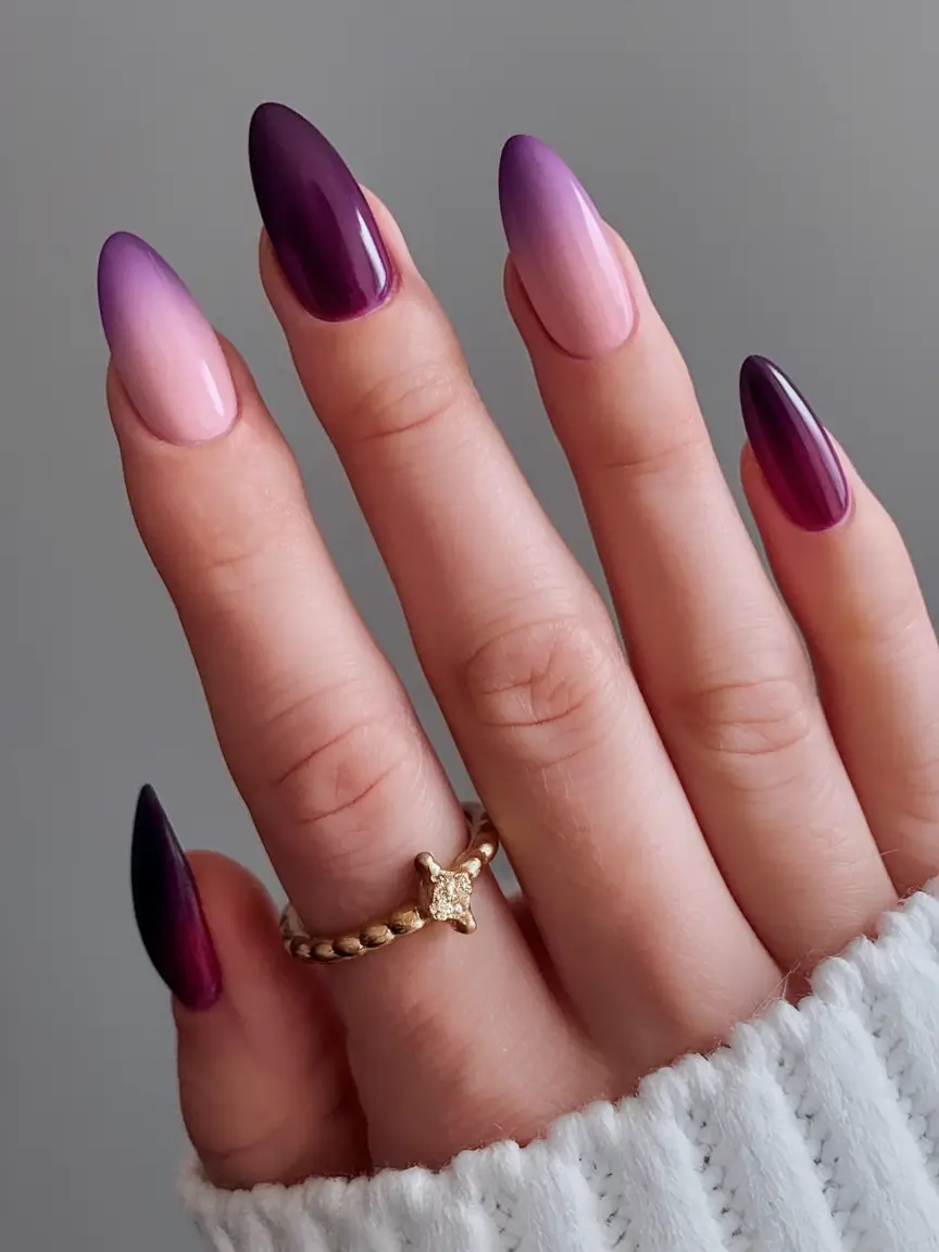 purple summer nails youll love in 2025 Romantic Plum Ombre For Twilight Evenings