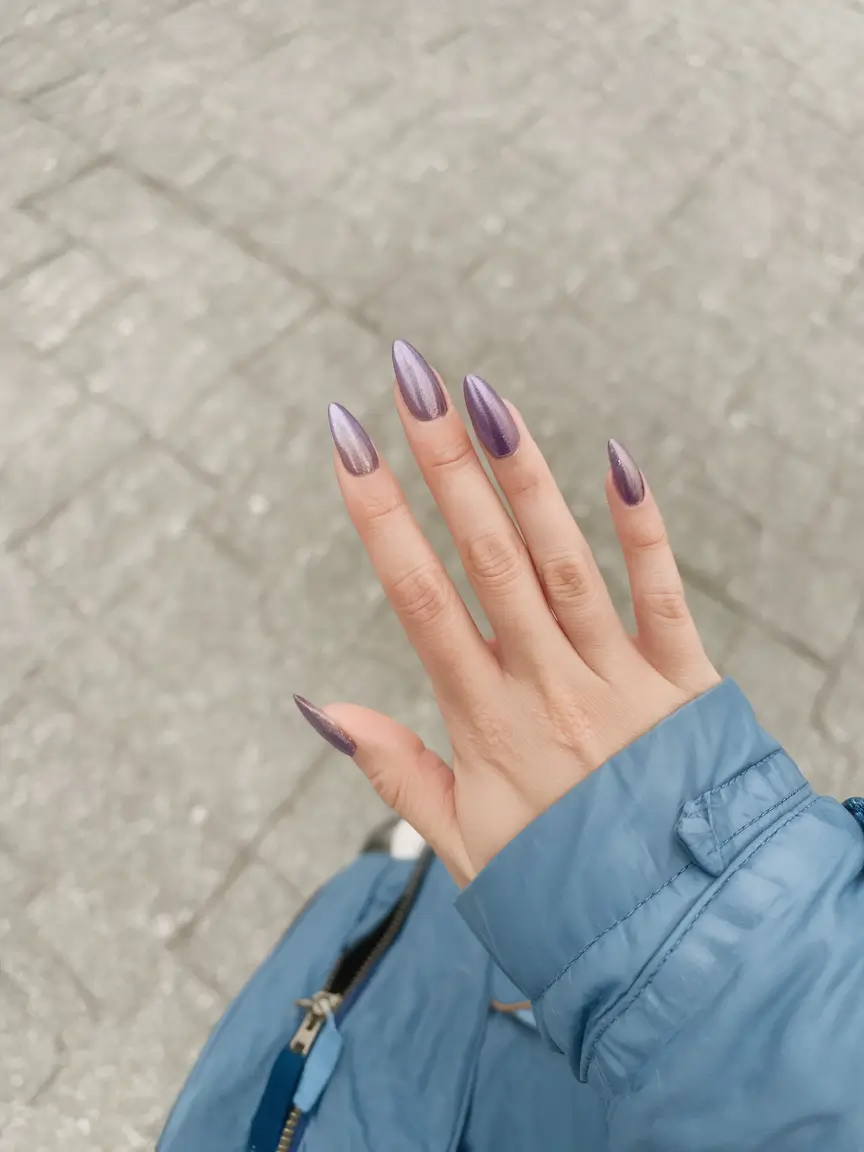 purple summer nails youll love in 2025 Subtle Chrome Purple For Street-Style Cool