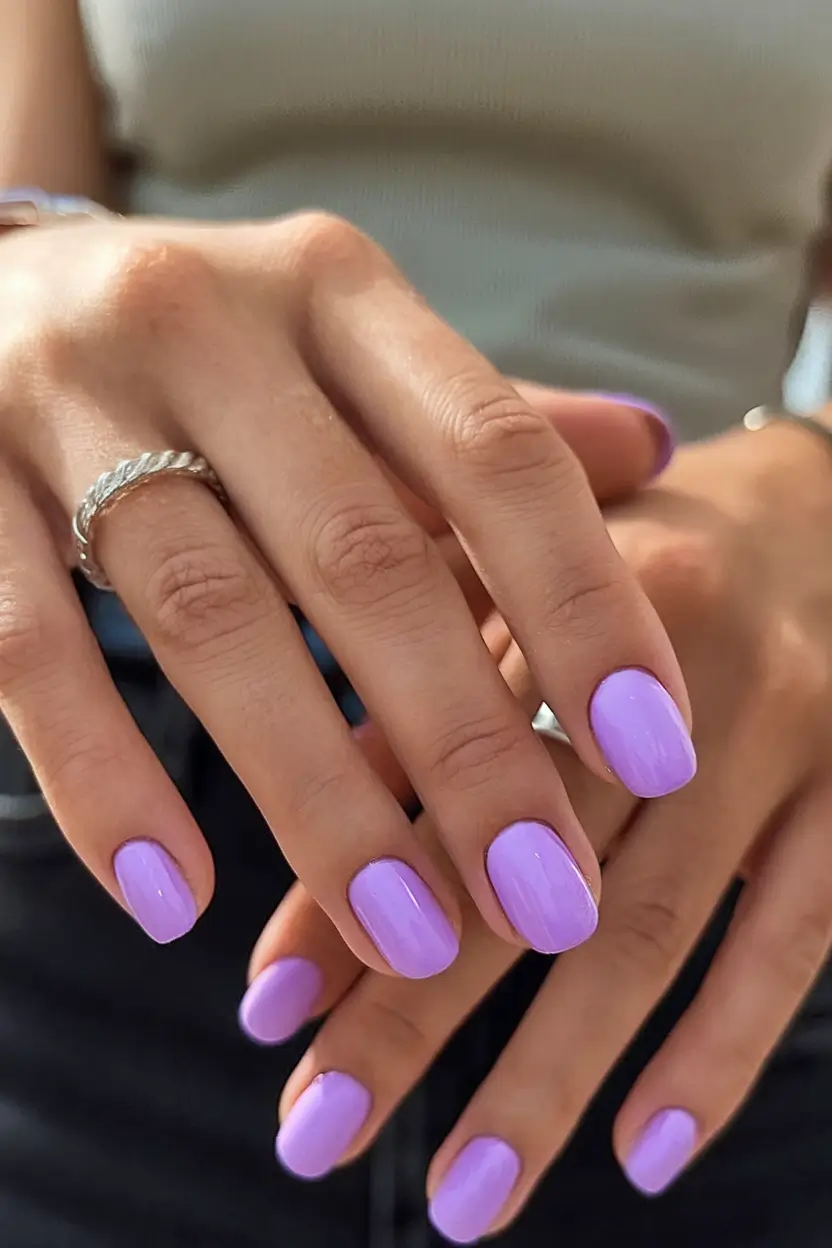 purple summer nails youll love in 2025 Bright Creamy Lilac For Fresh Summer Simplicity