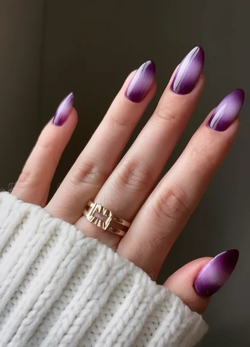 purple summer nails youll love in 2025 Smoky Violet Ombre For Mysterious Summer Nights