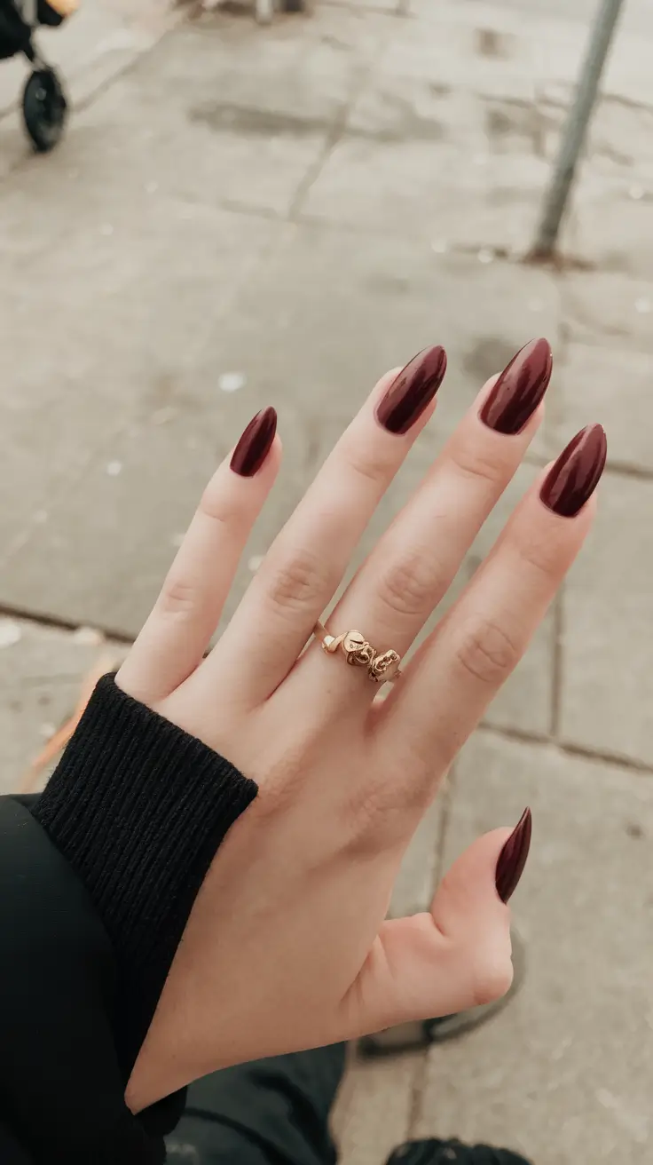 red summer nails that pop in 2025 Vampy Burgundy Drama for Hot Summer Nights