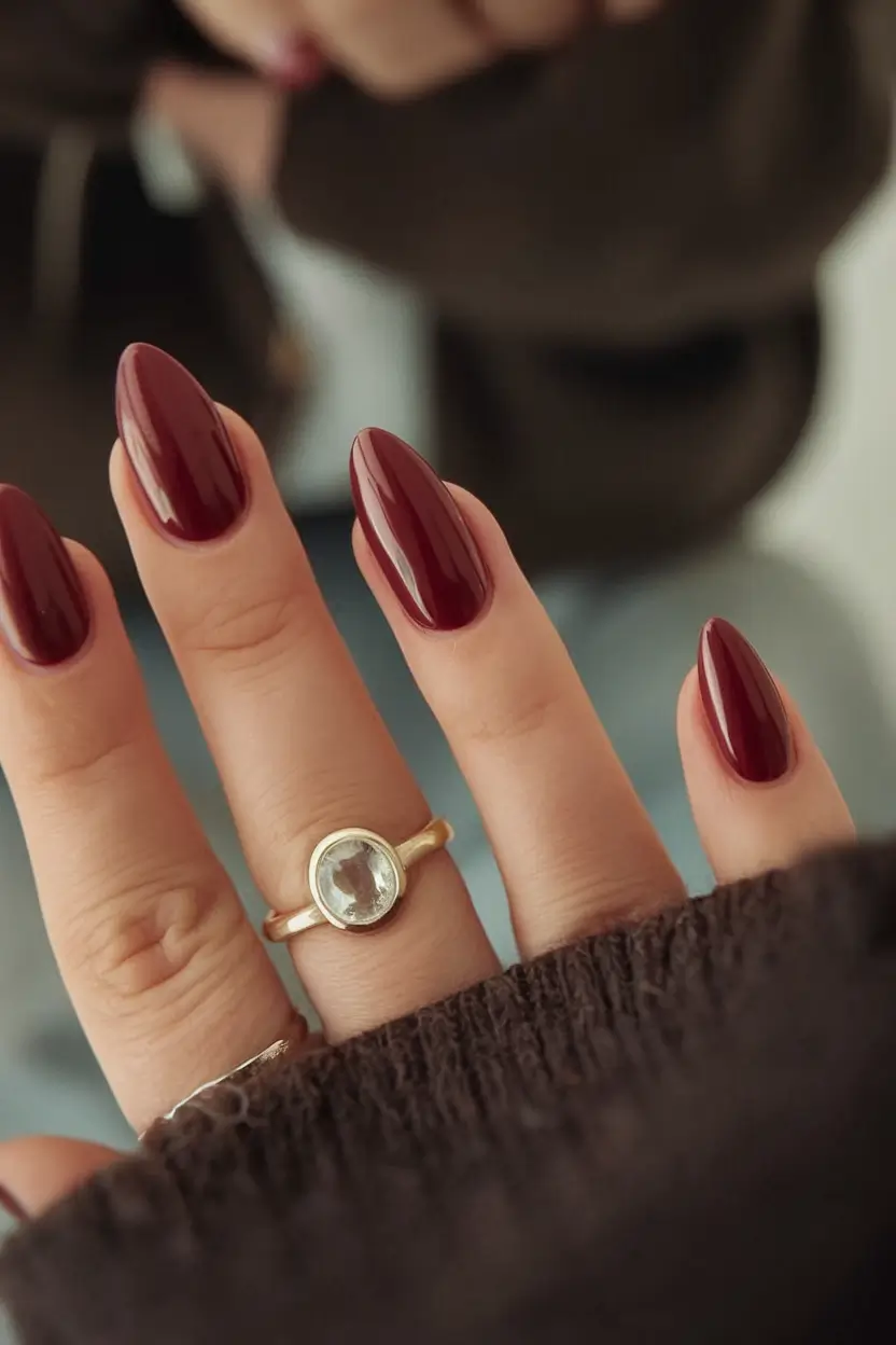 red summer nails that pop in 2025 Deep Ruby Minimalism with Gemstone Vibes