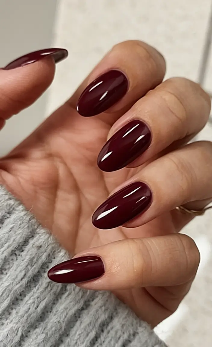 red summer nails that pop in 2025 Velvety Garnet Perfection