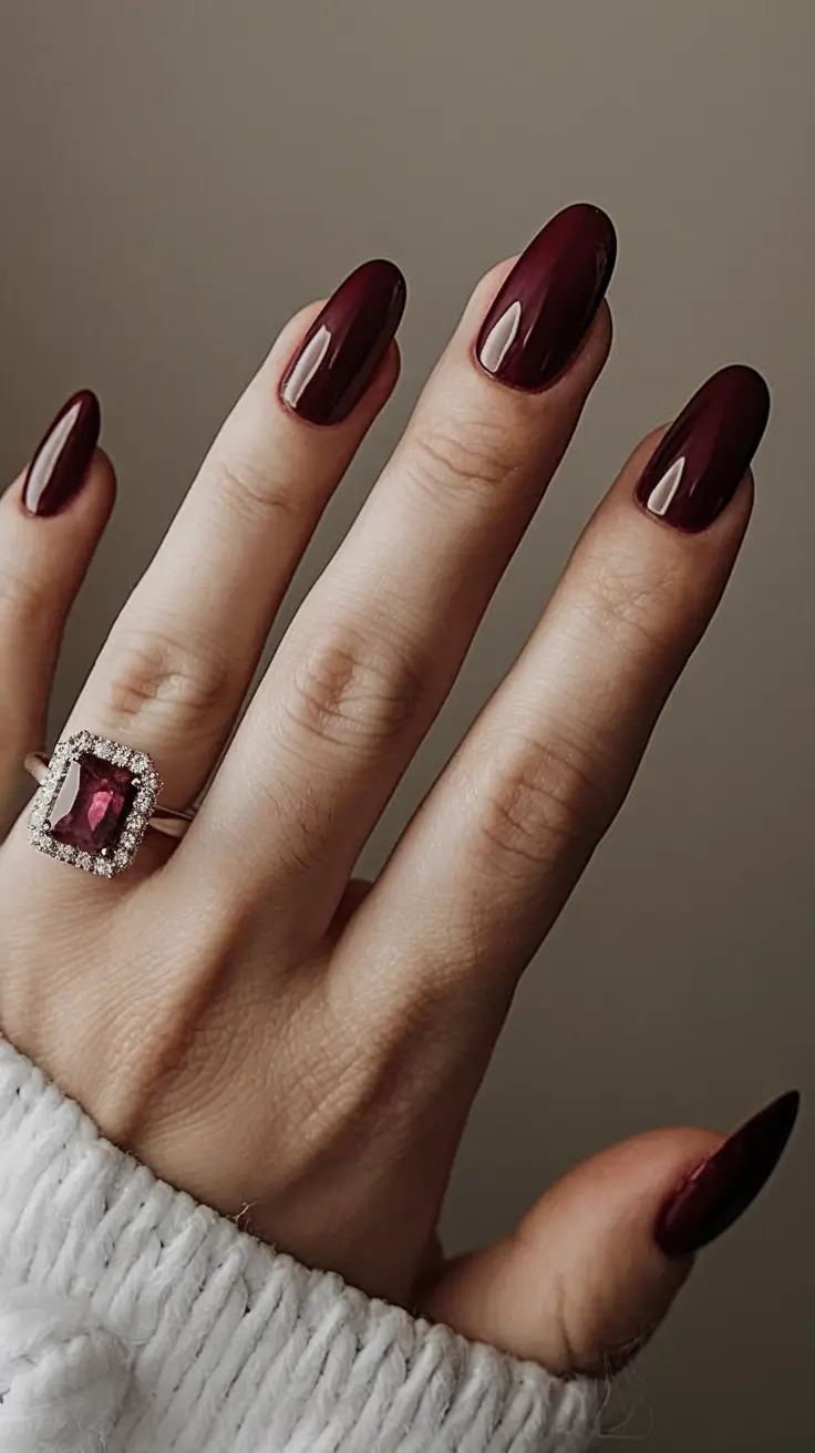 red summer nails that pop in 2025 Regal Ruby with Minimalist Glam