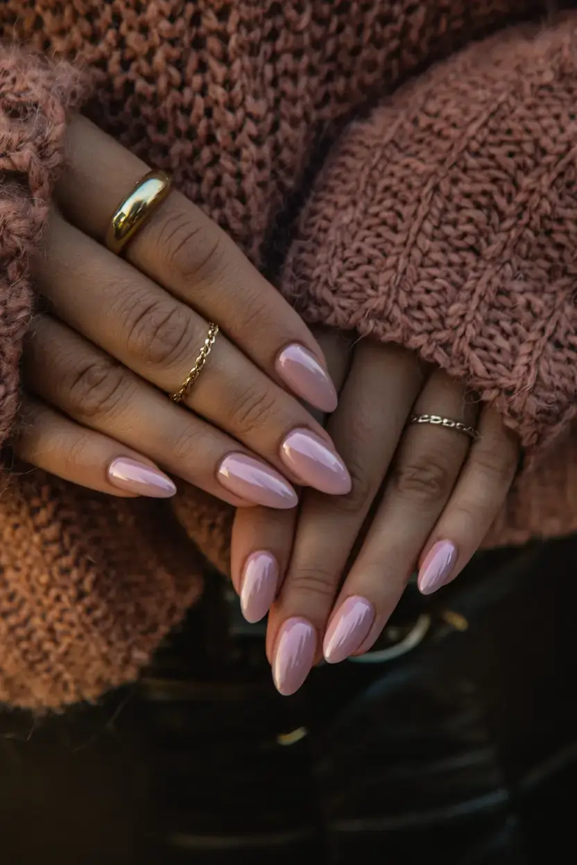 round summer nails that slay in 2025 Blush Mocha Latte Vibes