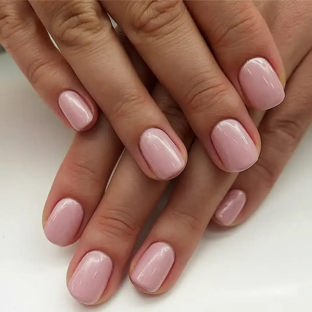 round summer nails that slay in 2025 Minimalist Rosy Nude