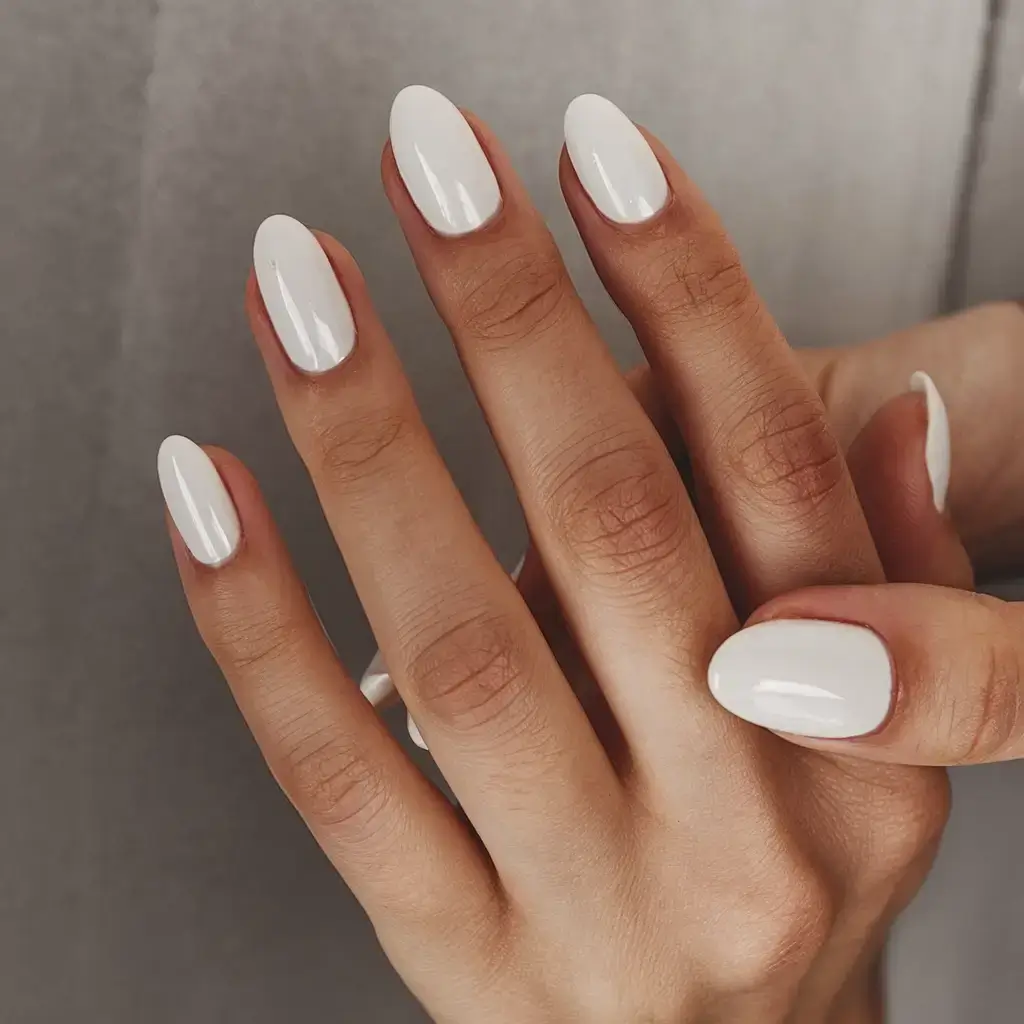 round summer nails that slay in 2025 Alabaster White Summer Purity