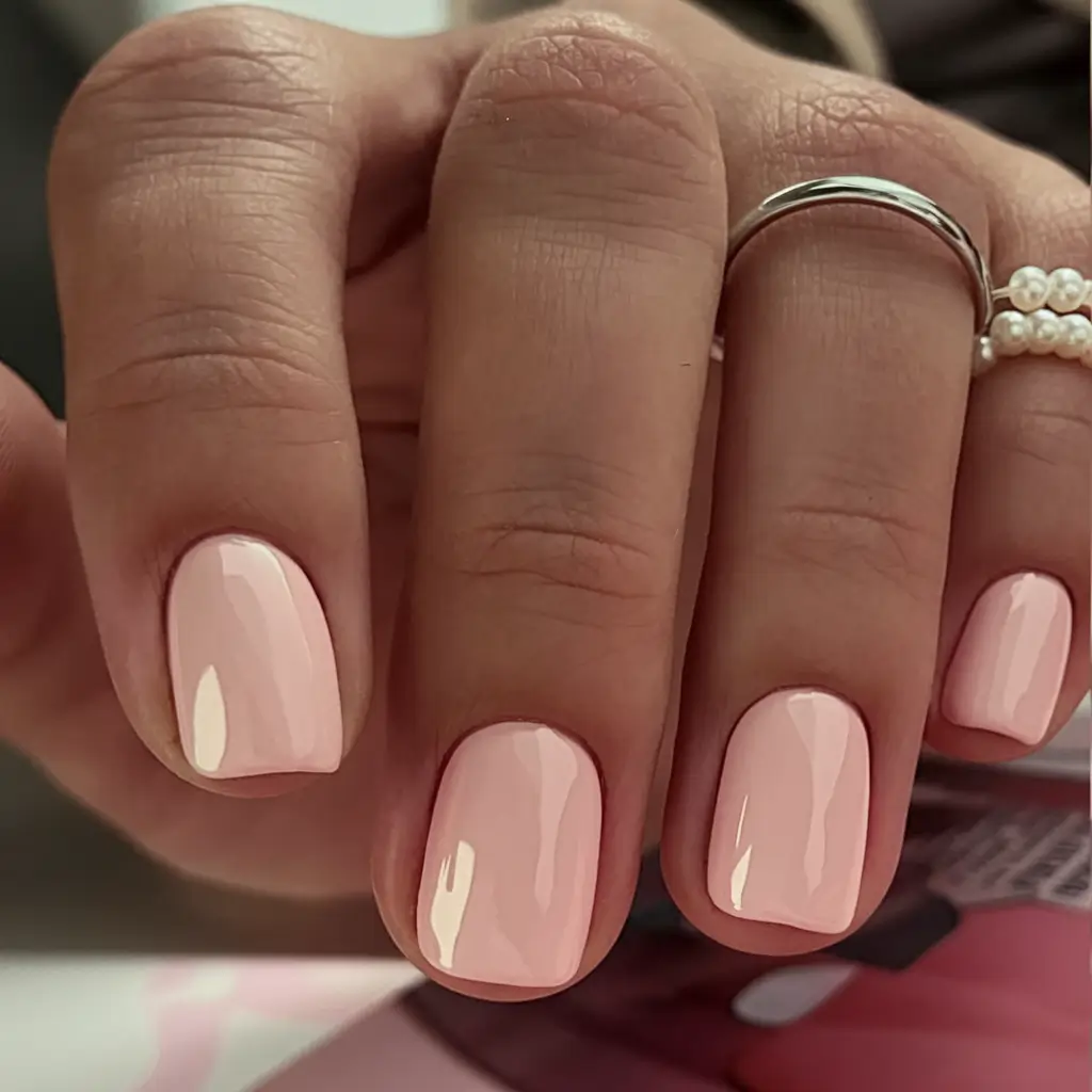 short acrylic nails for summer 2025 vibes Porcelain Pink Perfection