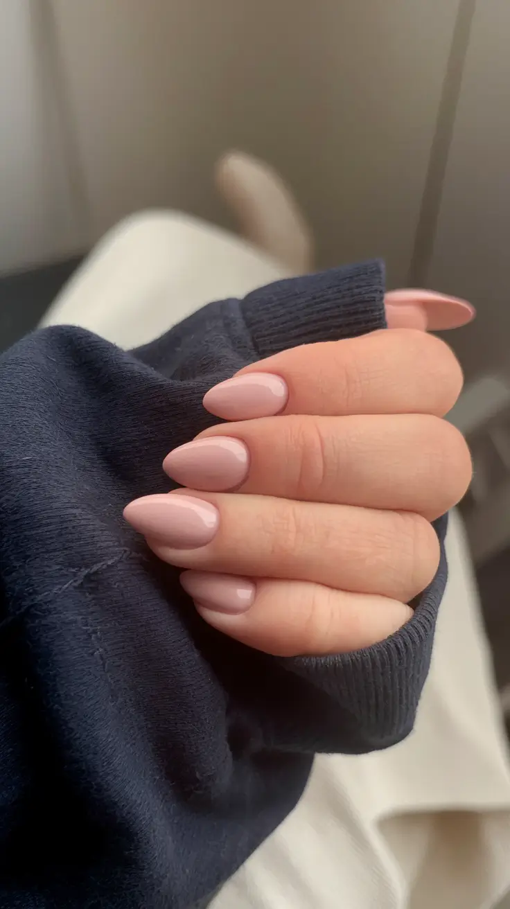 short acrylic nails for summer 2025 vibes Cloud-Soft Almond Nude