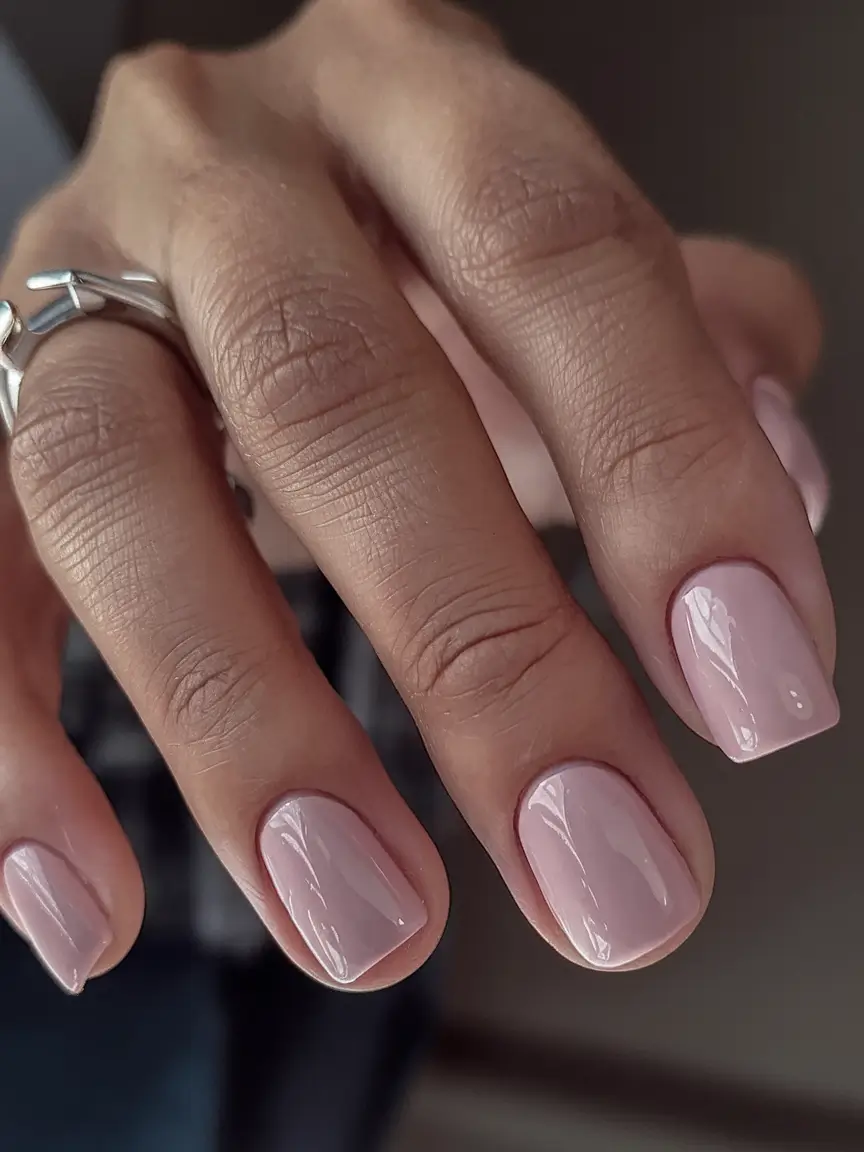 short acrylic nails for summer 2025 vibes Whipped Nude Minimalism