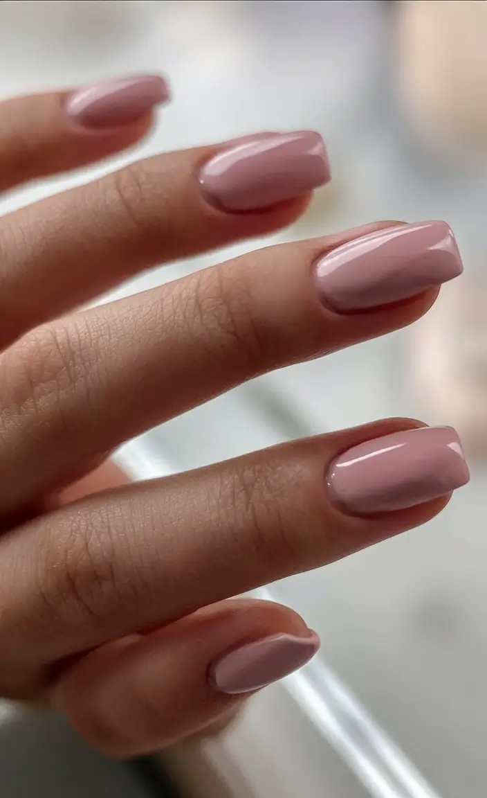 short acrylic nails for summer 2025 vibes Dusty Blush Power Neutral