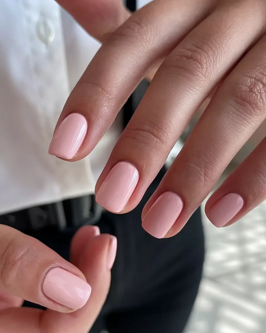short acrylic nails for summer 2025 vibes Delicate Cotton-Candy Pink