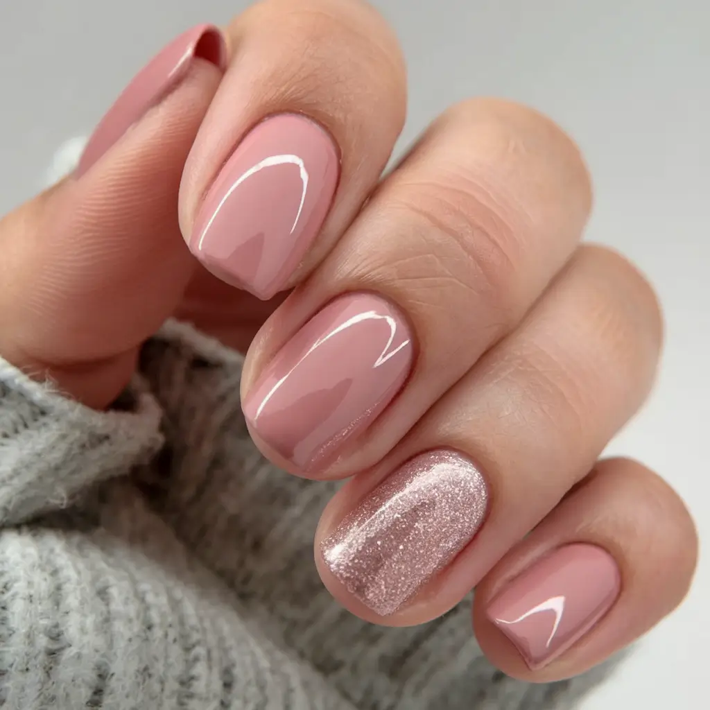 short acrylic nails for summer 2025 vibes Rosé All Day with a Hint of Sparkle