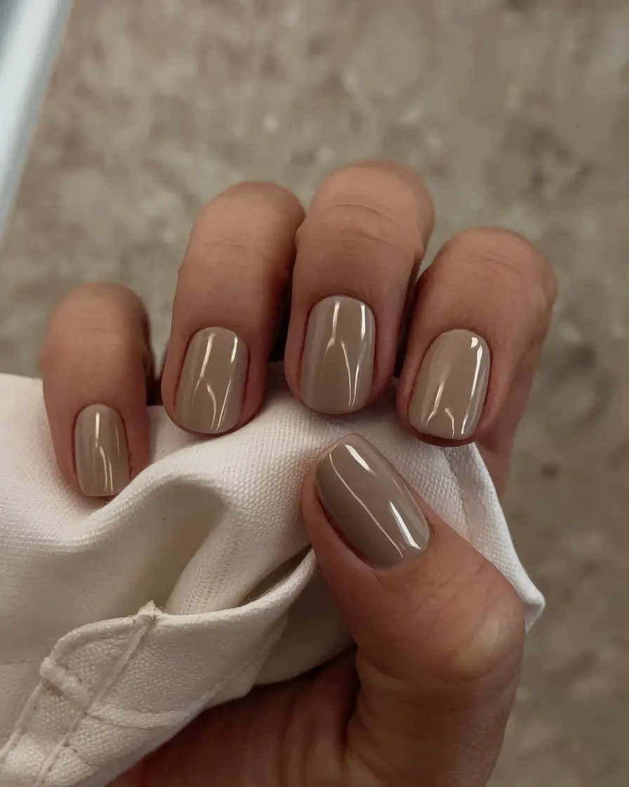 short acrylic nails for summer 2025 vibes Coffee Cream Neutral
