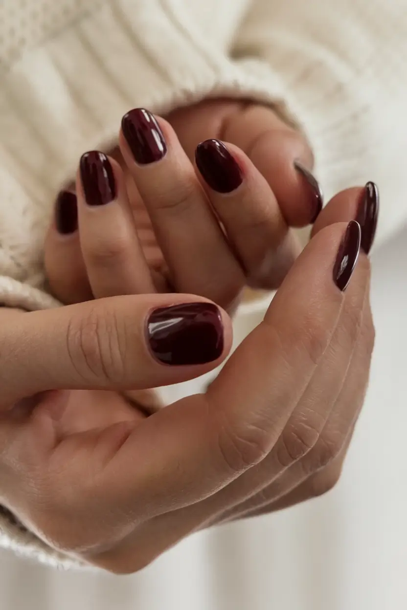 short acrylic nails for summer 2025 vibes Moody Cherry Gloss