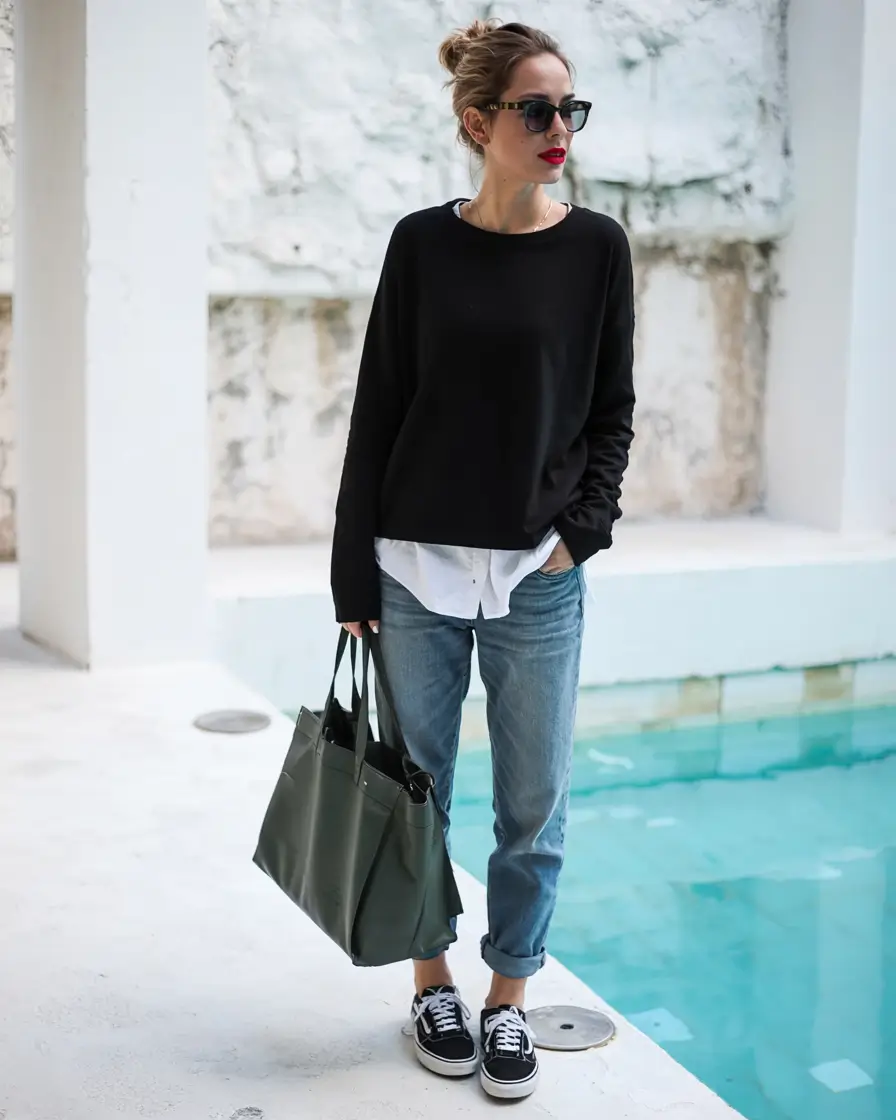 simple casual fall outfits ideas 2025 Layered Basics That Feel Like a Moodboard