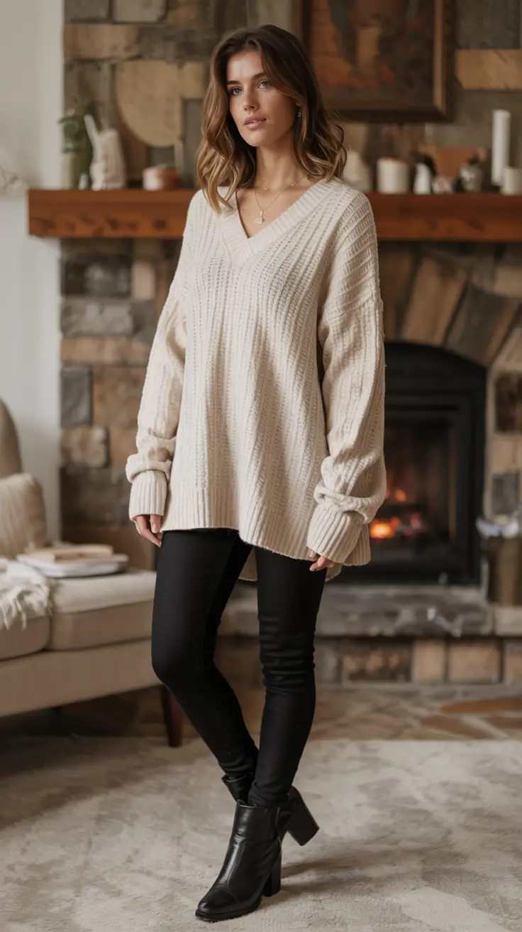 simple casual fall outfits ideas 2025 Soft Knit, Sharp Silhouette