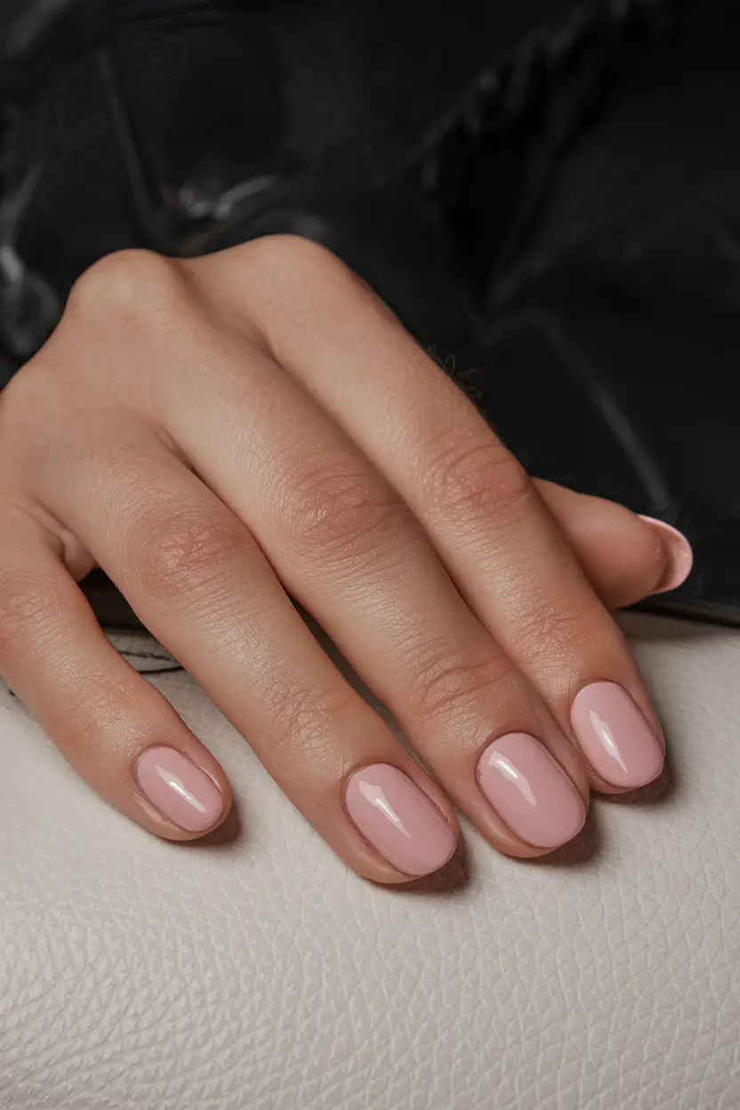 simple summer nail looks for 2025 Rosy Minimalism: Effortlessly Polished for Summer