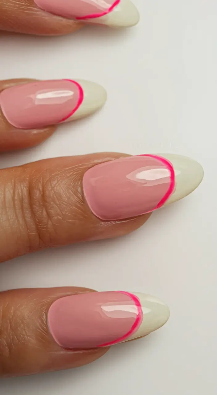 simple summer nail looks for 2025 Neon Cuticle Pop: Unexpected Bright Accent