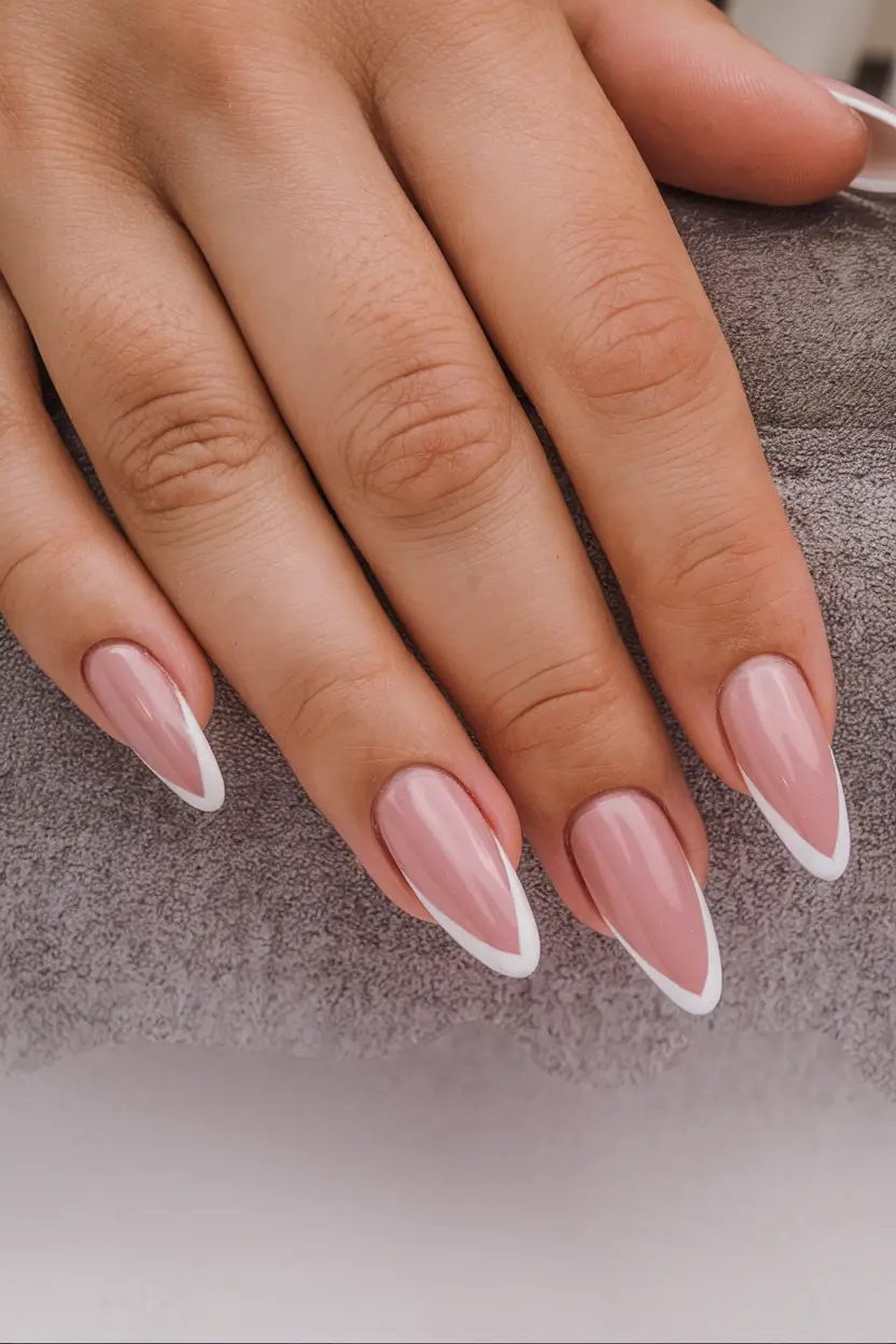 simple summer nail looks for 2025 Sharp French Twist: The Sleek Redefined