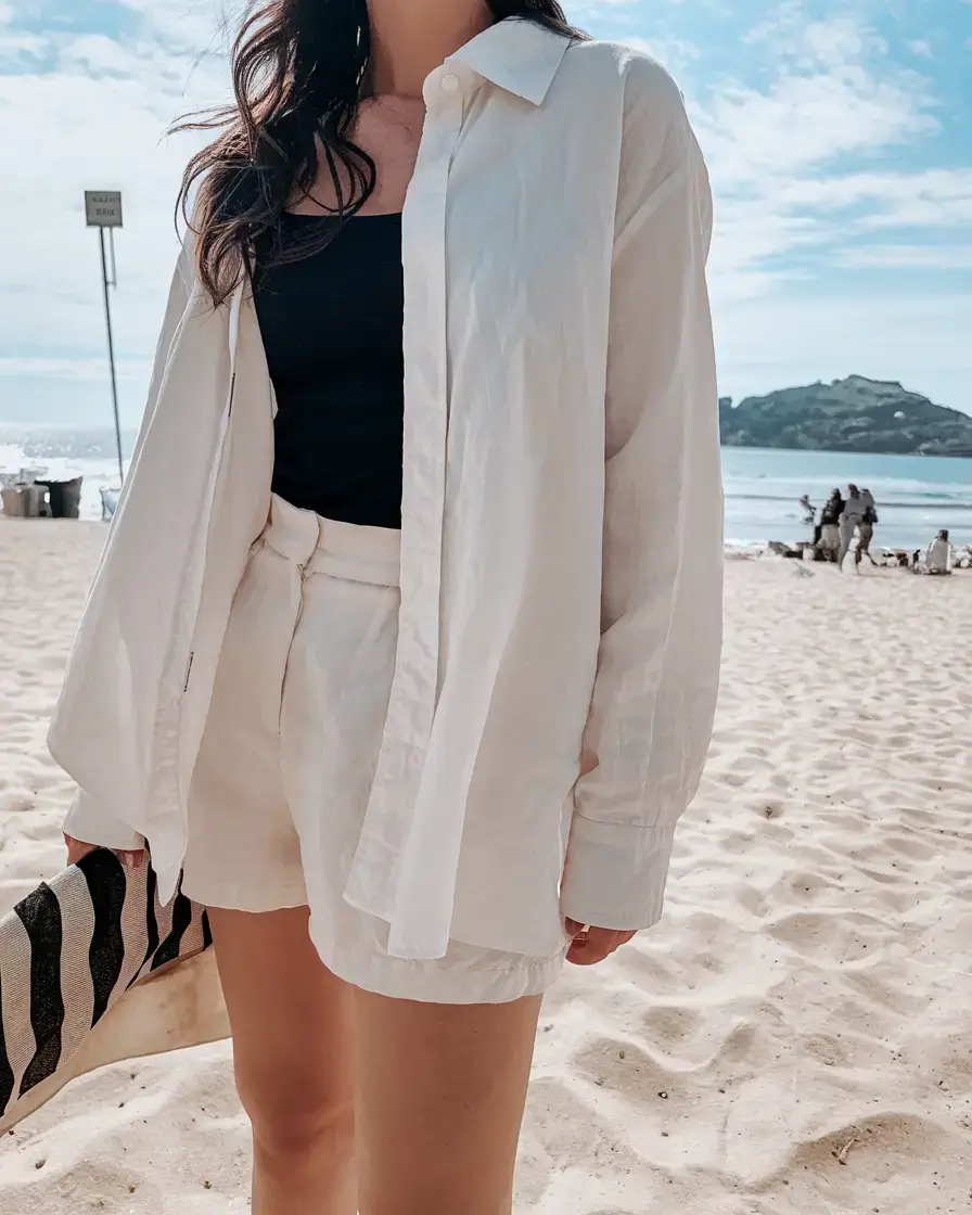 stylish july 2025 outfits to wear all month Beach-to-Brunch White Layers