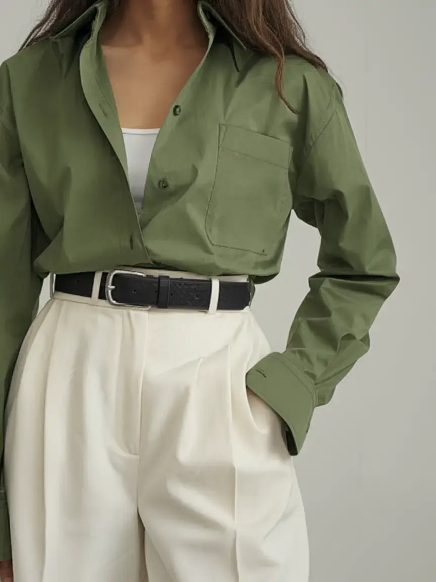 stylish july 2025 outfits to wear all month Olive Utility & Tailored Cream Trousers