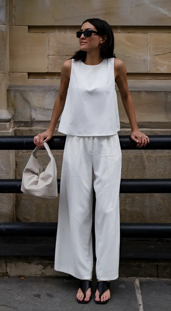 summer to fall transition outfits ideas 2025+Head-to-Toe Monochrome Minimalism