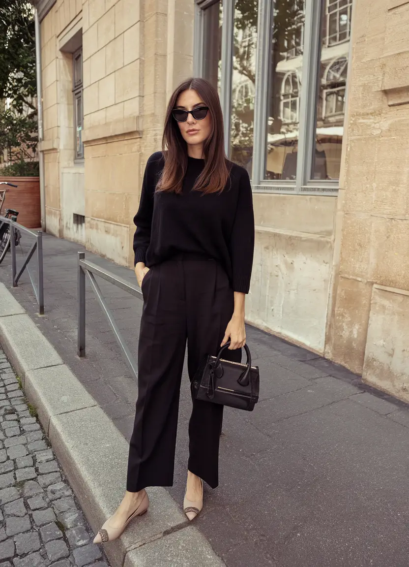 summer to fall transition outfits ideas 2025+Timeless Black Elegance with Urban Edge