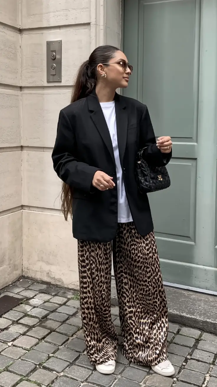 trendy fall outfits ideas 2025 Playful Prints Meet Structured Staples