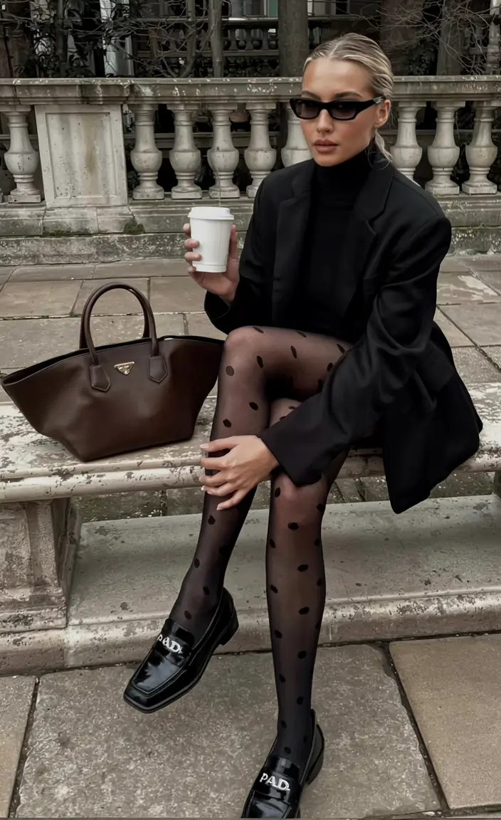 trendy fall outfits ideas 2025 Monochrome Mood with a Playful Punch