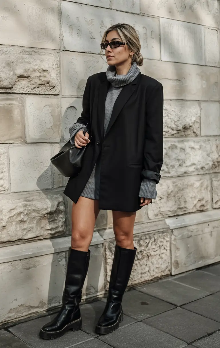trendy fall outfits ideas 2025 The Blazer-Dress Comeback