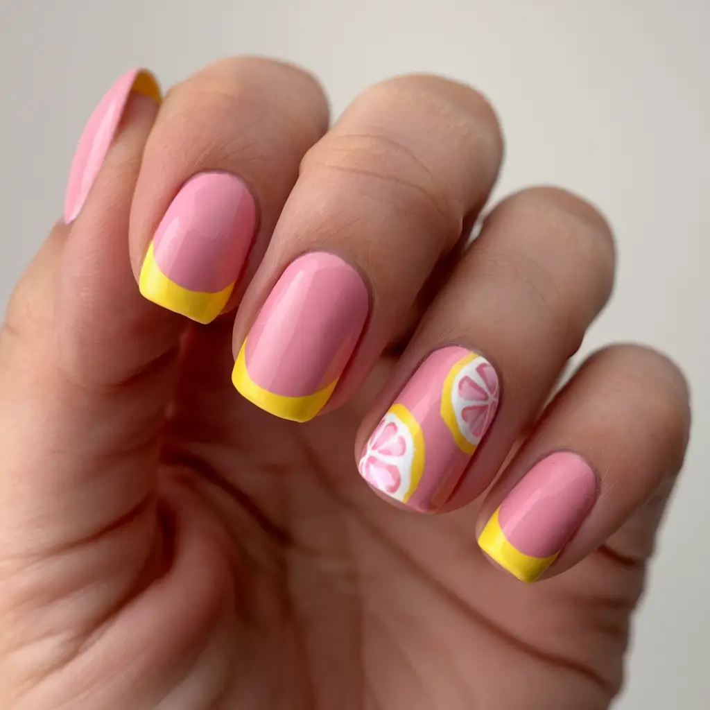 tropical fruit nail ideas for summer 2025 Pink Lemonade Chic