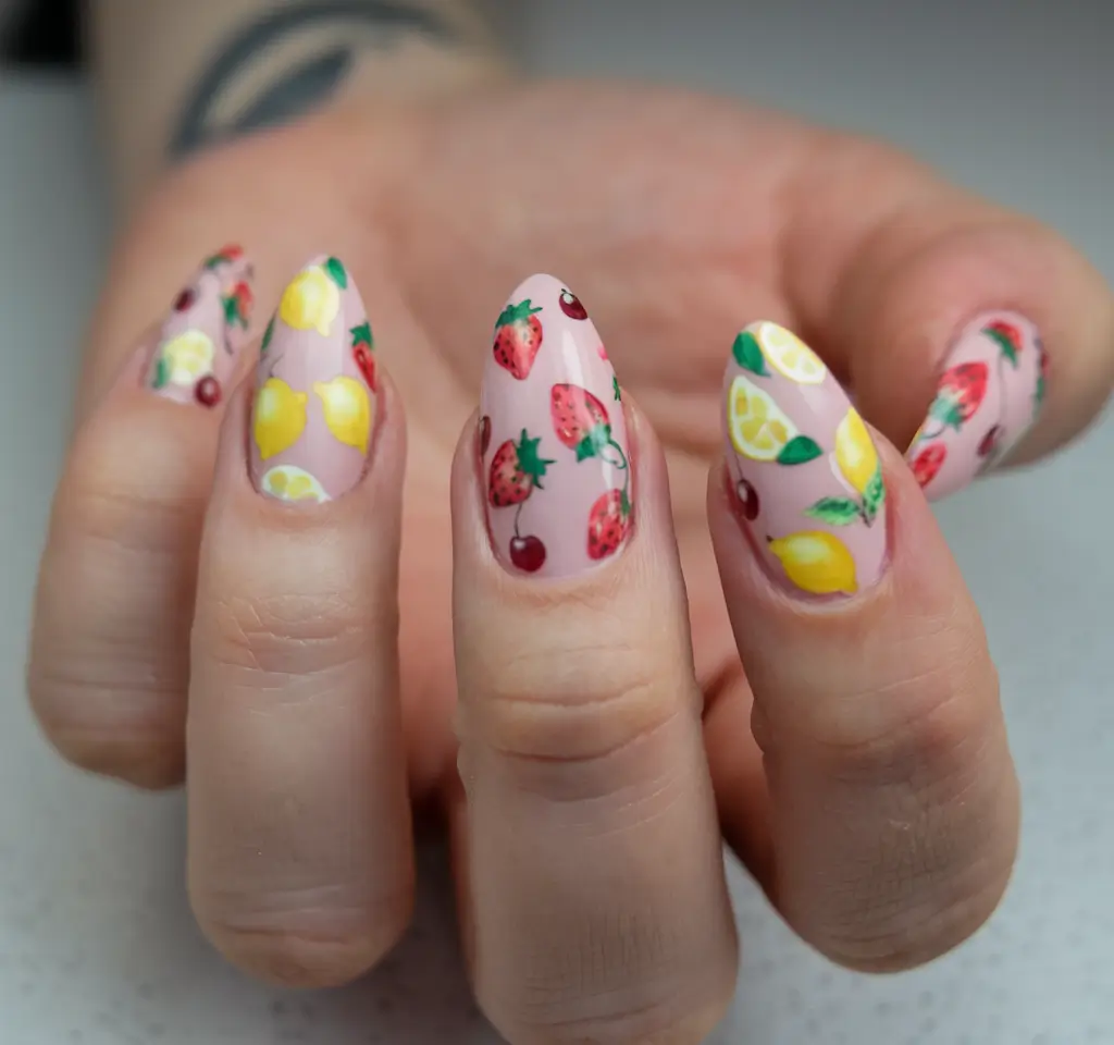 tropical fruit nail ideas for summer 2025 Mixed Fruit Parade