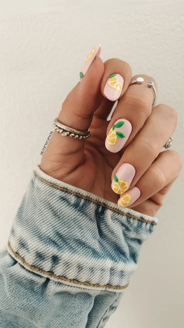tropical fruit nail ideas for summer 2025 Lemonade Stand Minimalism