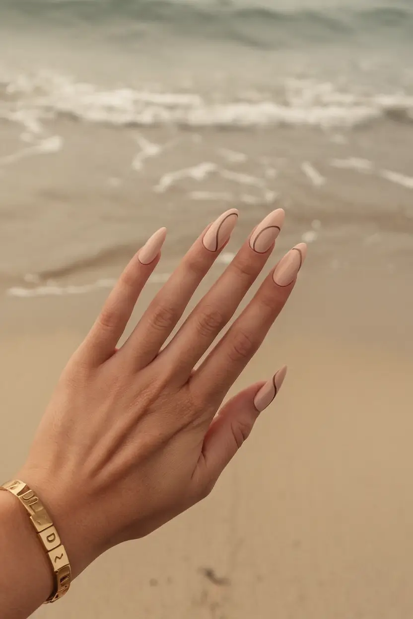 vacation nails you need for summer 2025 Beach Nude
