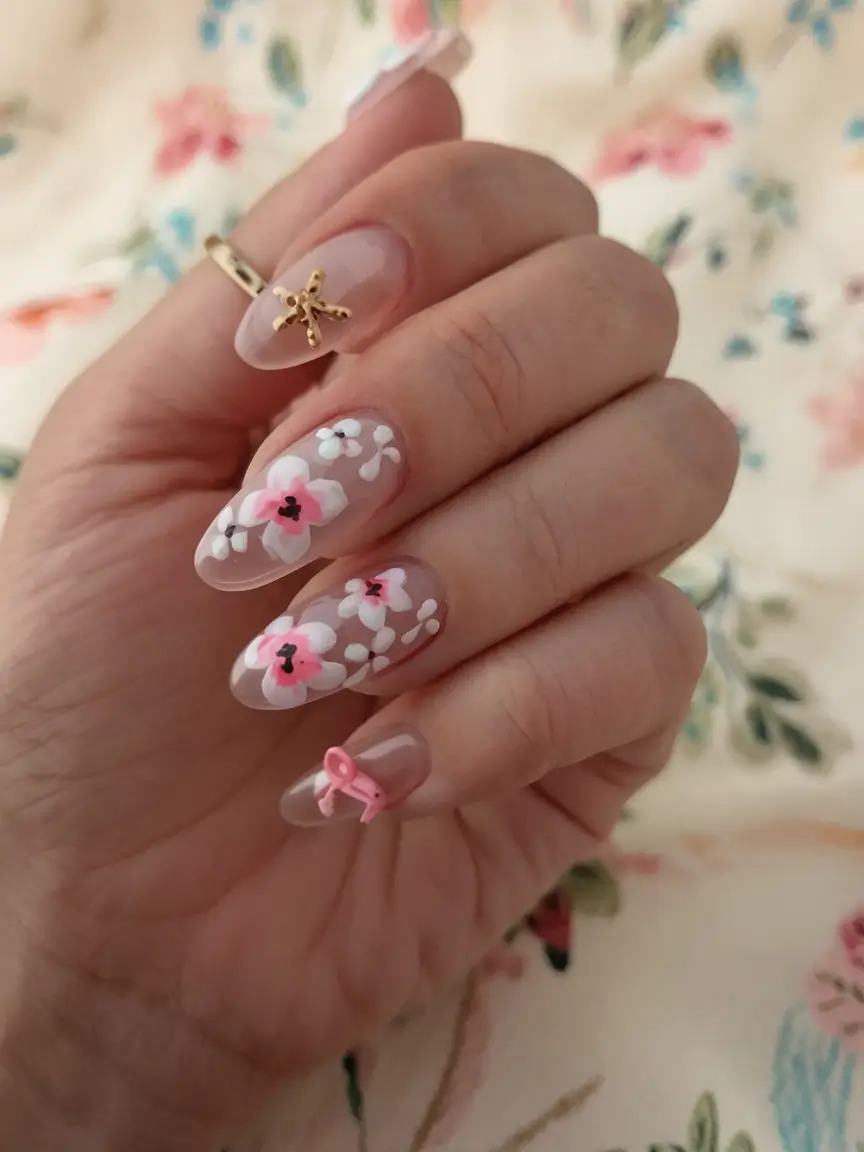 vacation nails you need for summer 2025 Floral Fantasy