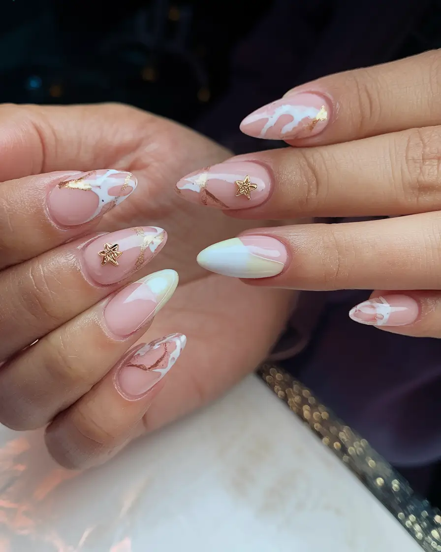 vacation nails you need for summer 2025 Starry Marble