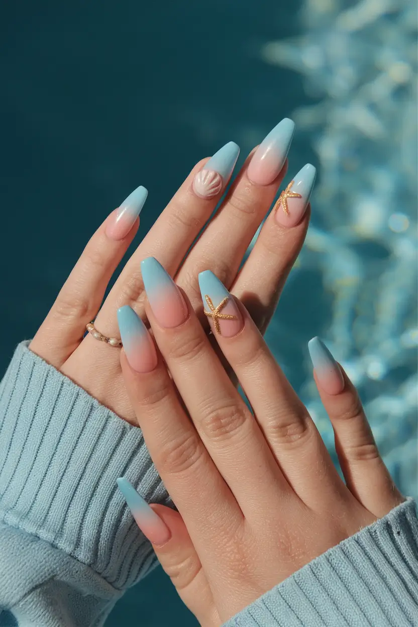 vacation nails you need for summer 2025 Mermaid Dream