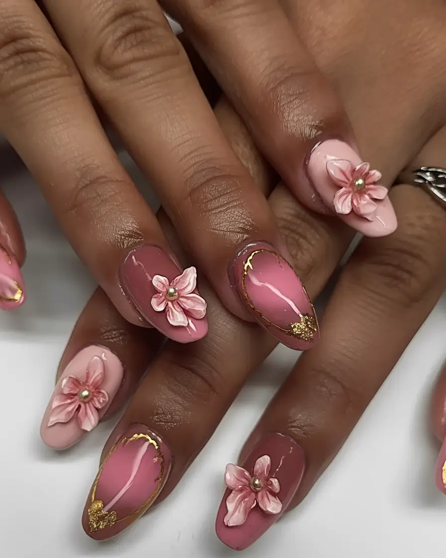 vacation nails you need for summer 2025 3D Blossom Luxe