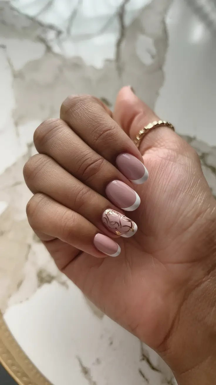 vacation nails you need for summer 2025 Minimal French Bloom