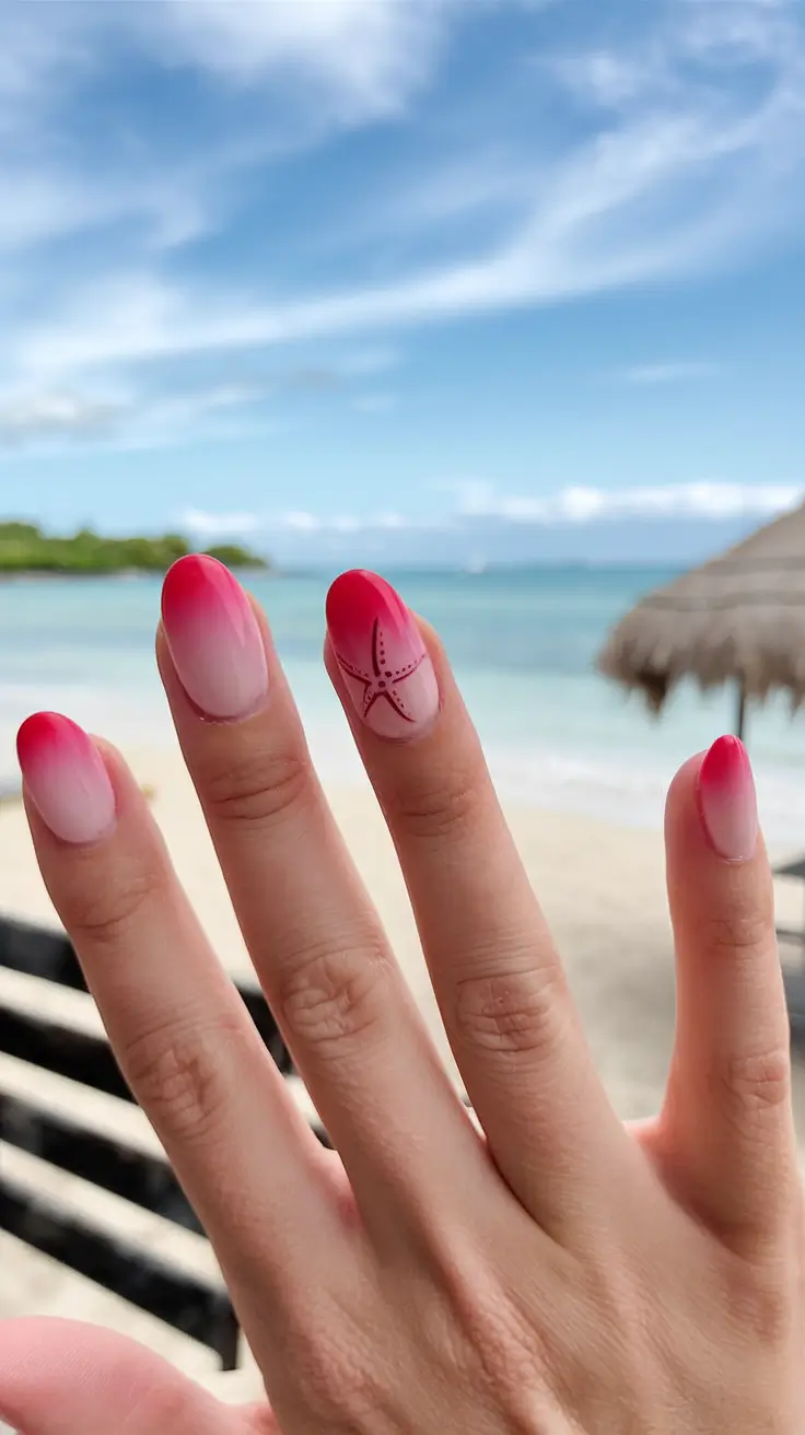 vacation nails you need for summer 2025 Coral Dip