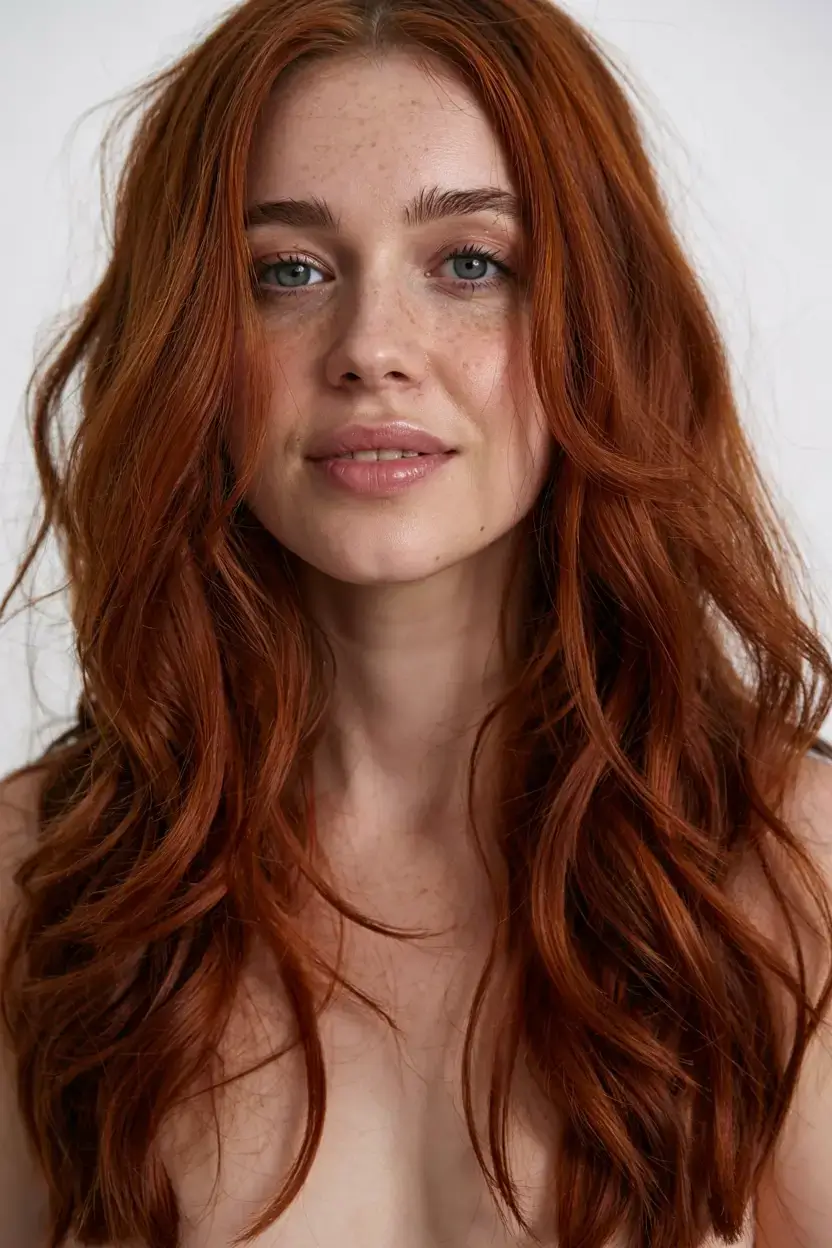 auburn fall hair color ideas 2025+Spicy Auburn with Natural Root Depth