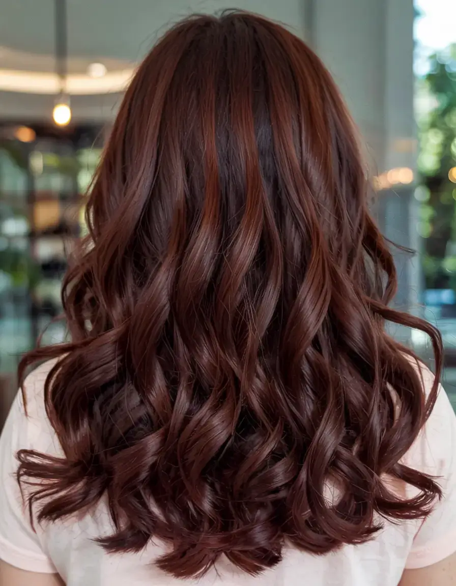 auburn fall hair color ideas 2025+True Auburn Red with Minimal Layering
