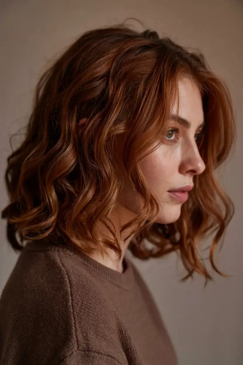 auburn fall hair color ideas 2025 Glossy Mocha Auburn Curls
