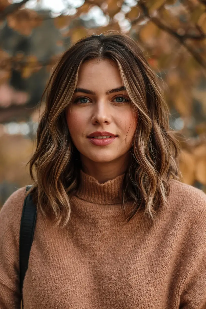 autumn haircuts ideas 2025 Warm Cinnamon Lob