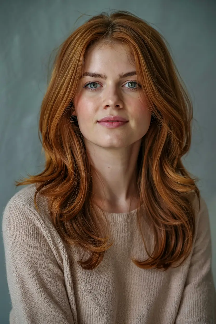 autumn haircuts ideas 2025 Copper Spice Layers